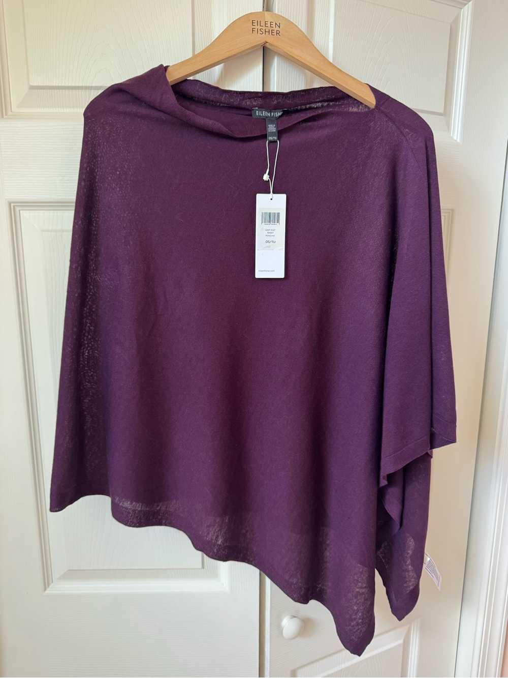 Eileen Fisher Deep Plum Lightweight Poncho